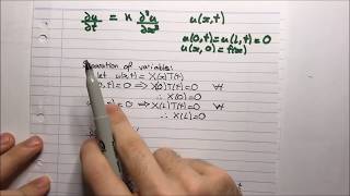 PDE Heat Equation  Separation of Variables [upl. by Heffron921]