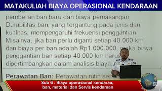 MATA KULIAH BIAYA OPERASIONAL KENDARAAN sub 6  BOK ban material dan service kendaraan [upl. by Drolyag]