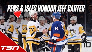 Jeff Carter gets handshakes from all Islanders players in his final NHL game [upl. by Eeluj292]