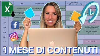 Come creare un PIANO EDITORIALE 1 Mese di contenuti in 1 Ora 🗓 [upl. by Eivlys188]