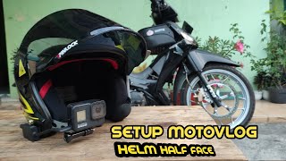 SETUP MOTOVLOG HELM HALF FACE [upl. by Jenifer363]