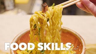 Understanding Mazemen Japans NoBroth Ramen  Food Skills [upl. by Stoller614]