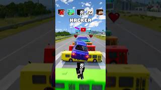 NOOB vs PRO vs HACKER vs HEROBRINE Car Jump Challenge 9 🤯 🚗 shorts beamngdrive [upl. by Mandie]