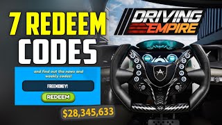 NEW ALL WORKING CODES FOR DRIVING EMPIRE ROBLOX DRIVING EMPIRE CODES [upl. by Alad]