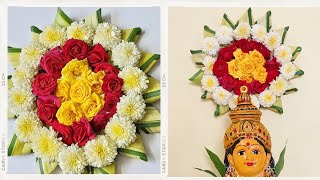 Day 1 🌼 Pooja backdrop Decoration for Dusshera  Pooja decoration with flowers for Festival  Diwali [upl. by Jeaz]