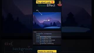 Glass effect using div tag trending shorts viralvideo coding css python html java [upl. by Oirram]