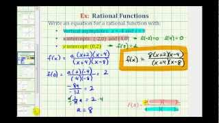 Ex Find a Rational Function Given the Vertical Asymptotes and Intercepts [upl. by Krusche495]