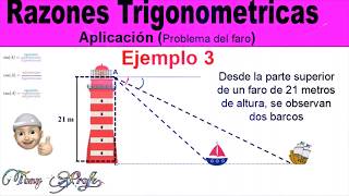 Razones Trigonométricas Ángulos de Depresión Ejemplo 3 [upl. by Melliw]