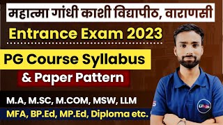 MGKVP PG Courses Entrance Exam Syllabus and Paper Pattern 2023  MGKVP MA MSc Mcom Msw Syllabus [upl. by Nosnah]