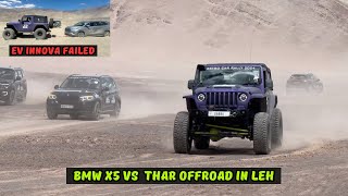 Bmw Vs Modified Thar offroad in leh 😍  EV Innova Failed in Leh 😅 [upl. by Aivan]