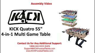 KICK Quatro 55quot 4in1 Multi Game Table Assembly Video [upl. by Thomey530]