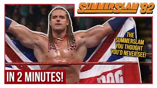 WWE SUMMERSLAM 1992 In 2 Minutes Recap amp Results  Bret Hart vs British Bulldog [upl. by Annaiek]