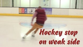 How To Hockey Stop On Weaker Side  Tips to learn to stop on weak or opposite side [upl. by Crow]