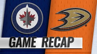 Hellebuyck Jets shut out Ducks in 30 road win [upl. by Lunette517]