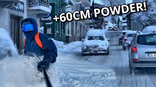 SNOW RETURNS to Europe Snowboarding deep powder in Chamonix [upl. by Ytak466]