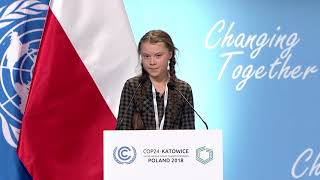 Greta Thunberg full speech at UN Climate Change COP24 Conference [upl. by Seidel366]