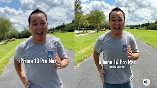 iPhone 14 Pro Max vs iPhone 13 Pro Max Camera Stabilization Test with Action Mode [upl. by Niarda579]