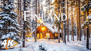 Finland 4K Ambience amp Snowy Landscapes❄️Enchanting Winter Wonderland with Beautiful Piano Music [upl. by Rriocard]