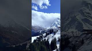 Snowcapped Mont Blanc in the French Alps Ski resort Aerial view [upl. by Henni301]