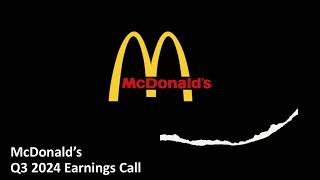 McDonald’s NYSE MCD  Q3 2024 Earnings Call [upl. by Niraj188]