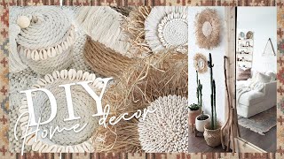 5 Boho DIY Home Decor  Wall hanging and baskets [upl. by Nivlad874]