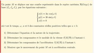 Examen 1 partie 1 Mécanique de point matériel S1 Contrôle تطوان  SMPC SMIA ENSA MIPC MI [upl. by Conti]