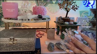 ASMR My Meditation Room lofi nail tapping crystal collection chakra healing [upl. by Kentigera]