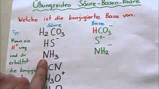 Konjugierte SäureBase Paare Übung 1 [upl. by Ellehcear]