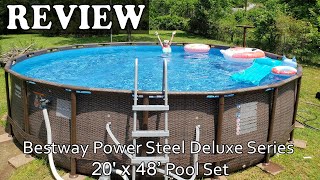 Bestway Power Steel Deluxe Series 20 x 48’ Pool Set Review [upl. by Ycniuqed]