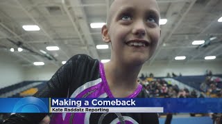 9YearOld Gymnast Who Fought Cancer Returns To The Mat [upl. by Eenahc]