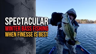 Spectacular Winter Bass Fishing  When Finesse Is Best [upl. by Minnnie]