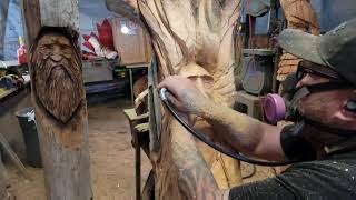 How I started selling my carvings Carving a Woodspirit Timelapse [upl. by Oeak]