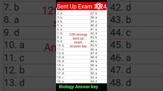 12th Biology sent up exam Answer key 2024  class 12 Sent Up Exam biology answer key 2024 [upl. by Kahler594]