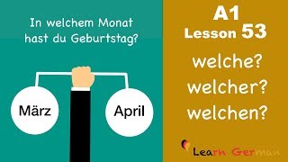 Learn German  Fragepronomen quotwelchquot  Interrogative pronoun  A1  Lesson 53 [upl. by Tyree]