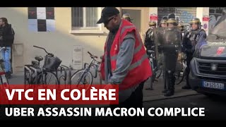 Uber Assassin Macron Complice  Les VTC en colère manifestent à Paris [upl. by Luing328]