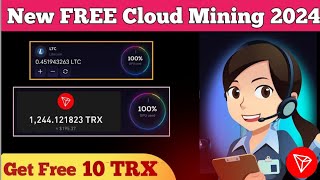 Free Cloud Mining Website  Free Bitcoin Mining Site 2024  Earn Free 10 Daily Without Investment [upl. by Sandon]