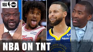 The crew reacts to Rockets vs Warriors  Western Conference PlayIn 🍿  NBA on TNT [upl. by Weingarten]