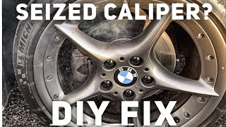 How to fix a seized brake caliper with basic tools  BMW Z4 [upl. by Ahmad]