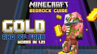 NEW GOLD and XP FARM Tutorial  Minecraft Bedrock Guide 120 [upl. by Lida]