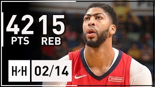 Anthony Davis DOMINANT Full Highlights Pelicans vs Lakers 20180214  42 Pts 15 Reb BEAST [upl. by Kenward]