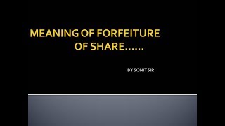 7 MEANING OF FORFEITURE OF SHAHRE by sonit sir In hindi [upl. by Norit]