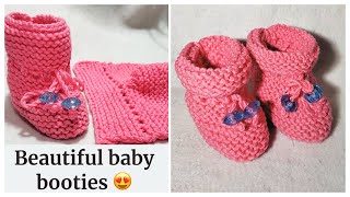 super easy baby booties  how to crochet baby socks  beginners baby shoes [upl. by Nnylaj]