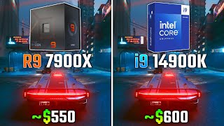 RYZEN 9 7900X vs INTEL i914900K  Test in 6 Games [upl. by Simmie92]