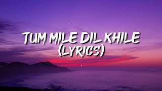 Tum mile dil khile lyrics  Indian lyrics [upl. by Nadnerb622]