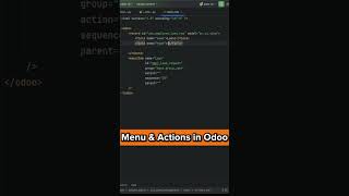 Menu and Action in Odoo [upl. by Chapen]