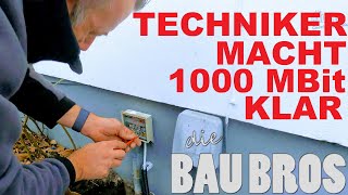 TECHNIKER INSTALLIERT GBit Vodafone KabelInternet1000 MBit CableMax Anschluss legenBAUBROS Folge15 [upl. by Metzgar]