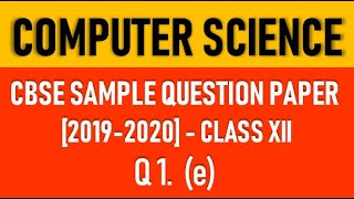 Q1 e CBSE sample question paper 201920 Explained in detail [upl. by Anneirda]