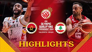 Historic win for Lebanon 🇱🇧 against Angola 🇦🇴 to go to semifinals  Highlights  FIBA OQT 2024 Spain [upl. by Adiahs]