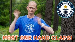 Most alternate onehanded claps in one minute  Guinness World Records [upl. by Batruk]