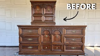 I GAVE THIS DRESSER SET A STUNNING MAKEOVER  NEW FURNITURE FLIP FOR 2024 [upl. by Rizan]